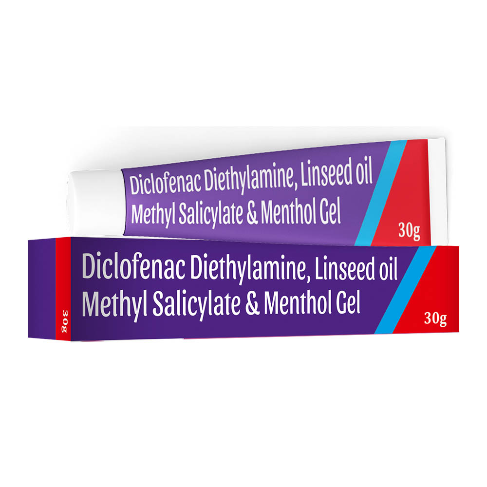 Diclofenac Diethylamine, Linseed Oil, Methyl Salicylate & Menthol Gel